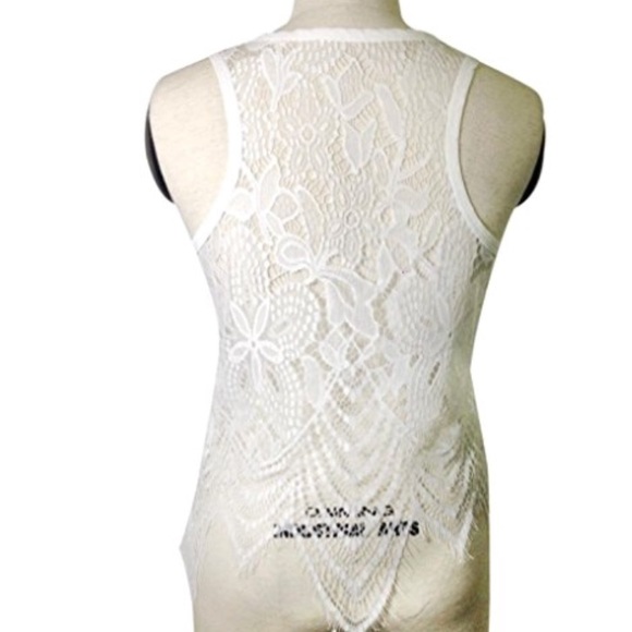 Boho Sexy Lace Crochet Vest Top Casual Blouse - Picture 5 of 5